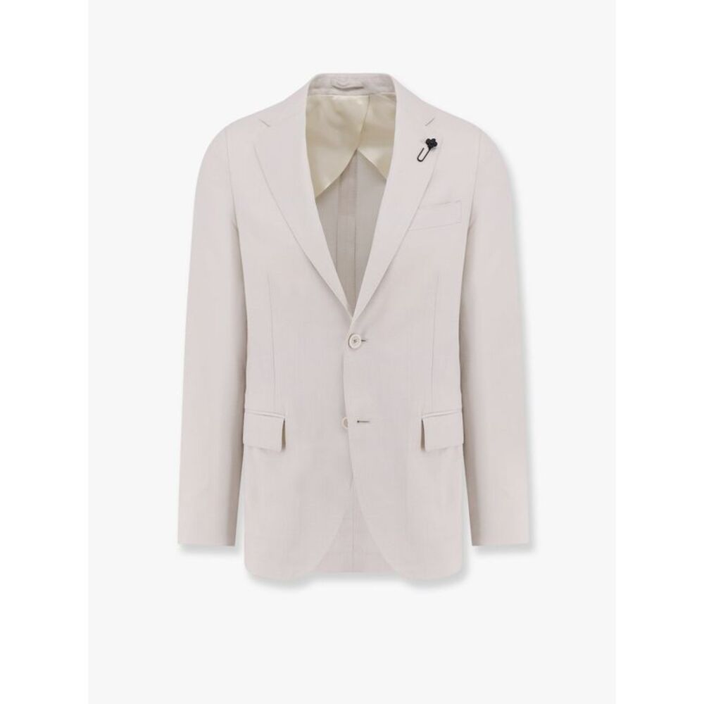 Lardini Men Iconic Single-Breasted Virgin Wool, Silk And Linen Blazer